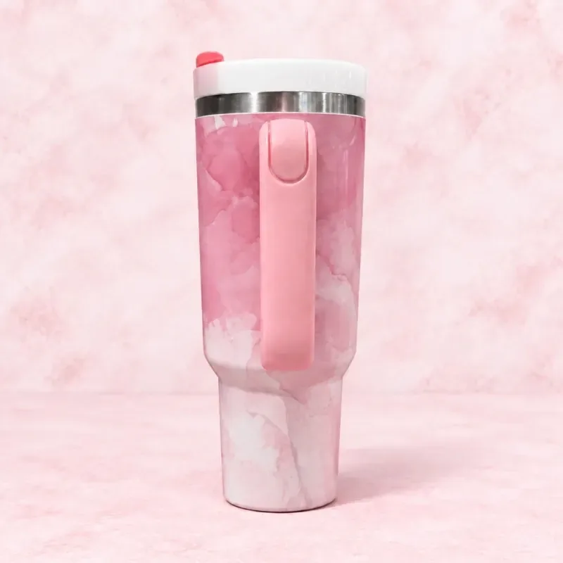 Pink Marble Insulated Tumbler, 1200ml