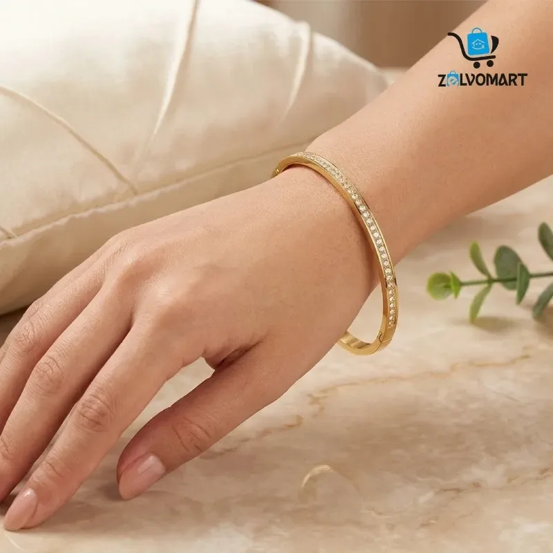 Bangle and Bracelet Set with Watch, 3 Pieces